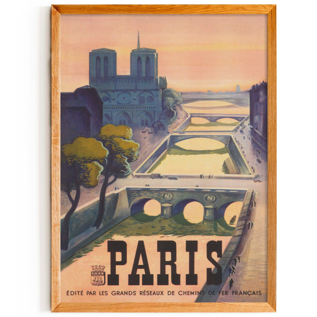 Paris Sunset Poster